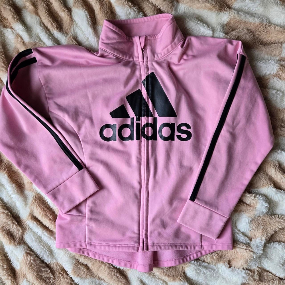 Pink Adidas zip up jacket size girls 6x #kidswear